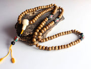 Traditional Bone Prayer Malas with Conch Guru Beads - nepacrafts
