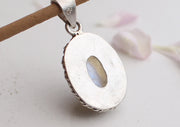 Shimmering 925 Silver Sterling Grey Moonstone Oval Pendant - nepacrafts
