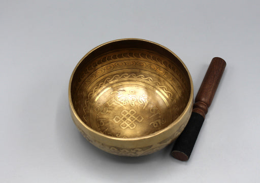 Fine Carving Endless Knot Tibetan Singing Bowl - nepacrafts