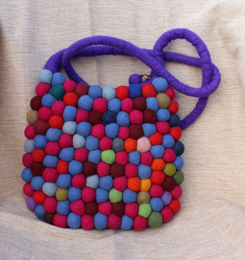 Purple Felt Shoulder Bags - nepacrafts