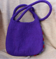 Purple Felt Shoulder Bags - nepacrafts