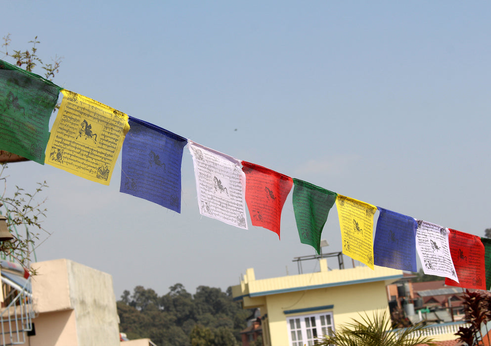 25 Sheets of Polyester Windhorse Prayer Flags, Tibetan Lungta