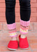 Light Pink and White Multicolor Woolen Short Legwarmers - nepacrafts