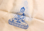 Shakyauni Buddha Printed Silk Blend Offering Scarf Khata - nepacrafts