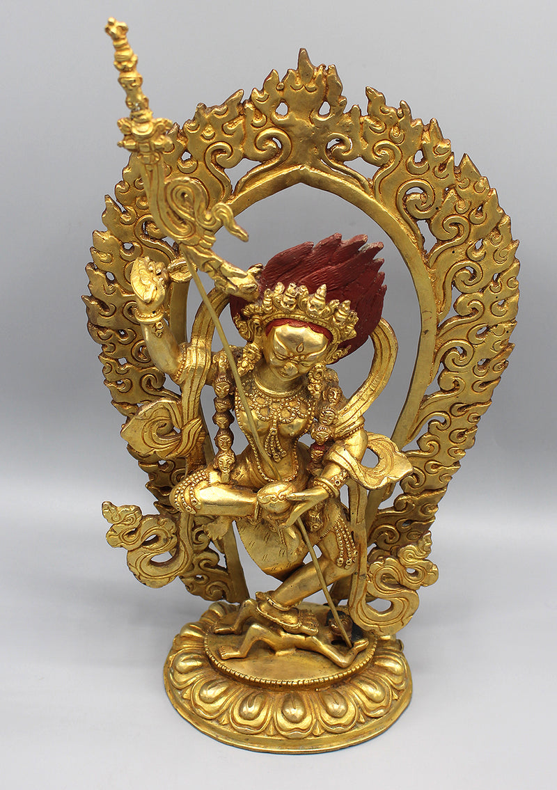 Fully Goldplated Wrathful Yogini Statue
