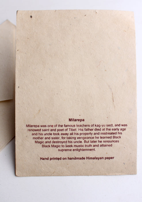 Handmade Milarepa Painted Lokta Paper Greetings Card - nepacrafts