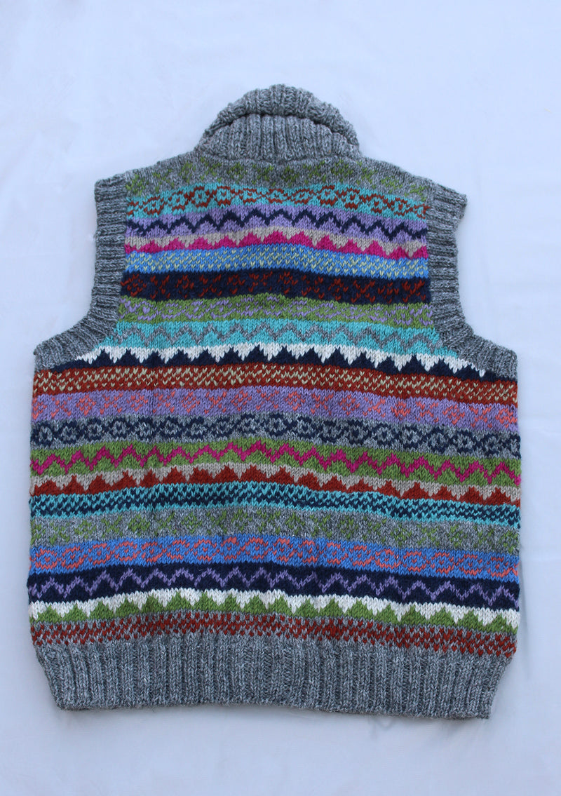 Handknitted Women's Multicolor Sleeveless Cardigan - nepacrafts