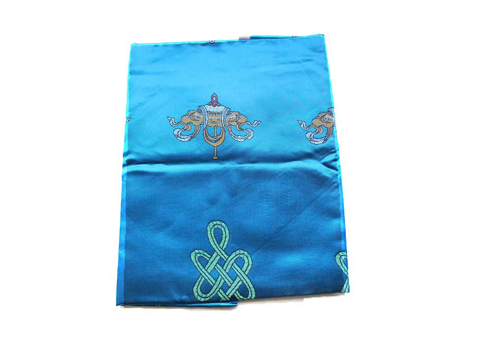 Eight Auspicious Symbol Blue Color Scared Scarf Khata - nepacrafts