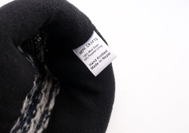 Navy Blue and White Mix Winter Woolen Beanie - nepacrafts