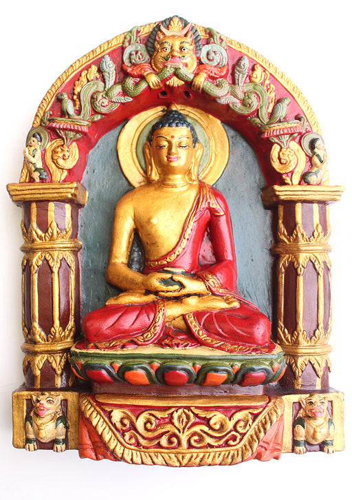 Amitabh Buddha Clay Wall Hanging from Nepal - nepacrafts