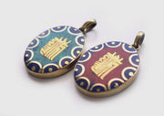 Oval Tibetan Kalachakra, Om and Buddha Eyes Pendant - nepacrafts