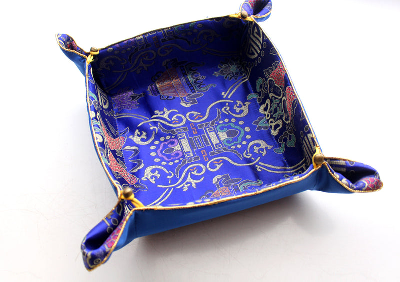 Double Fish Silk Brocade Decorative Christmas Basket - nepacrafts
