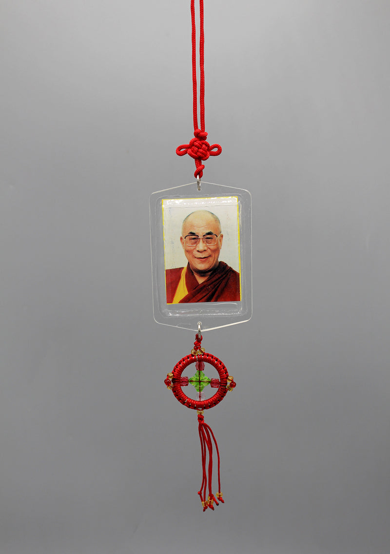 Dalai Lama and Tibet Flag Printed Car Hanging Protection Amulet