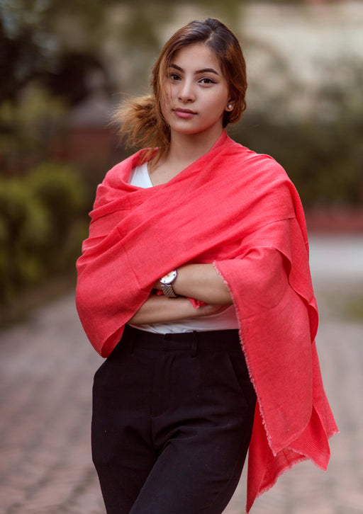 Pure Pashmina Shawl-Royal Pink - nepacrafts