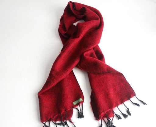 Red Three Ply Woolen Muffler Scarf - nepacrafts