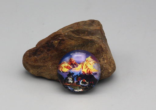 Mount Everest Nepal Glass Fridge Magnet - nepacrafts