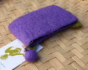 Felt Coin Purse decorated with flower & Beads - nepacrafts