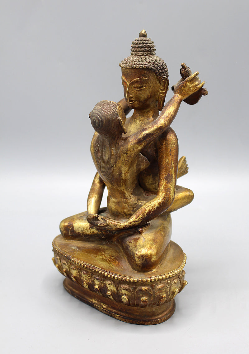 Gold Plated Samantabhadra BodhiSattva Statue