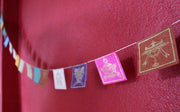 Lucky Symbols Lokta Paper Mini Prayer Flags - nepacrafts