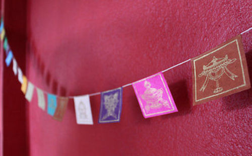 Lucky Symbols Lokta Paper Mini Prayer Flags - nepacrafts