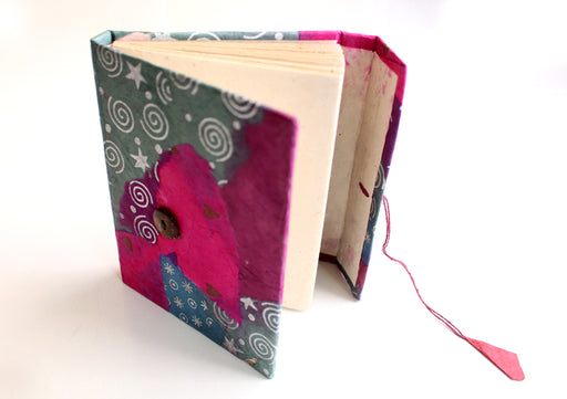 Spiral Star Printed Knot Design Purple Color Lokta Paper Journal Book - nepacrafts