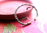 Flat Twisted Copper Bracelet, Three Metal Twisted Cuff Bracelet - nepacrafts