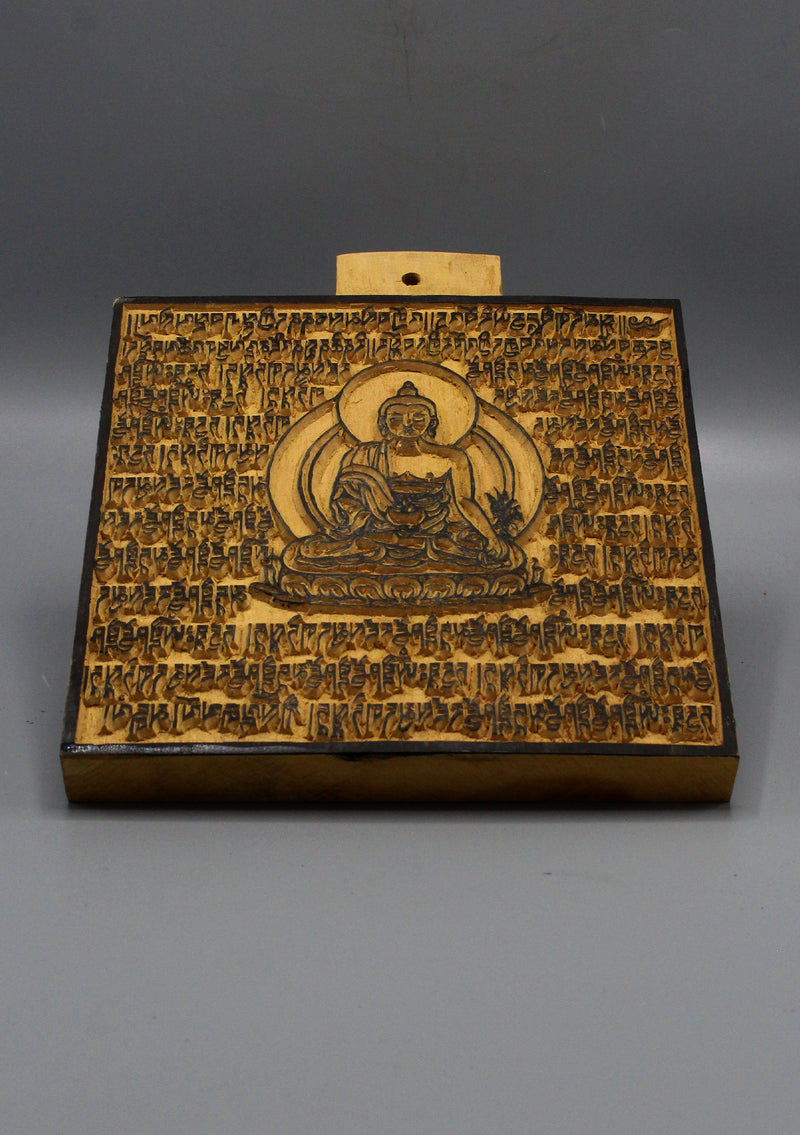 Medicine Budhha Wooden Prayer Flags Block Print