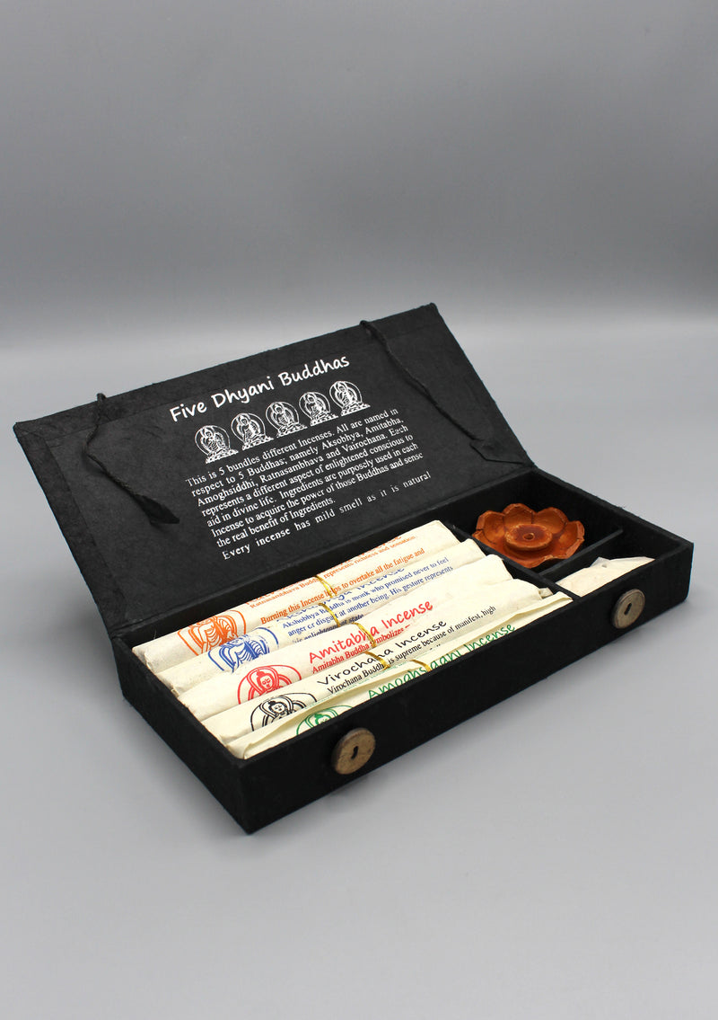 Five Dhyani Tibetan Incense Buddha Gift Box