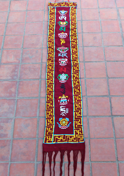 Eight Auspicious Symbol Embroidery Cotton Wall Hanging Banner