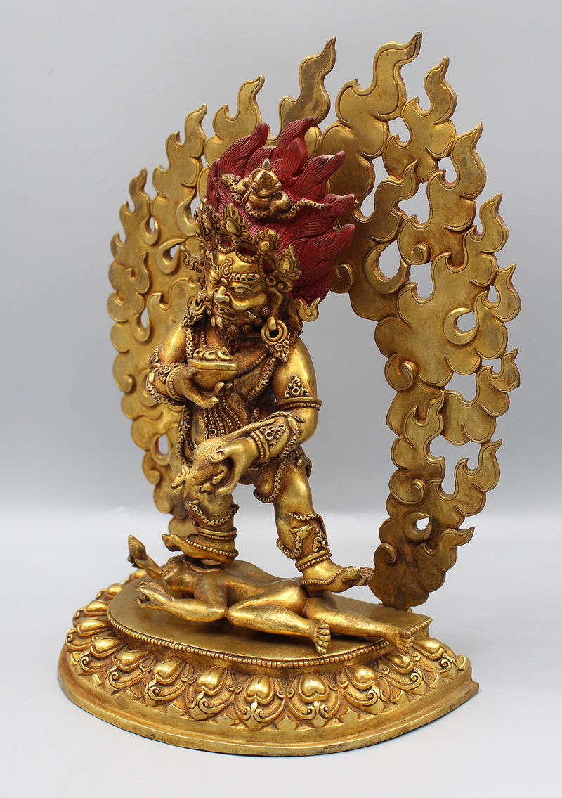 Warthful Deity Kubera Gold Plated Statue - nepacrafts