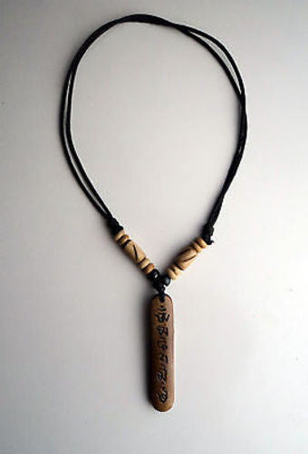 Unique Om Mani Bone Necklace - nepacrafts