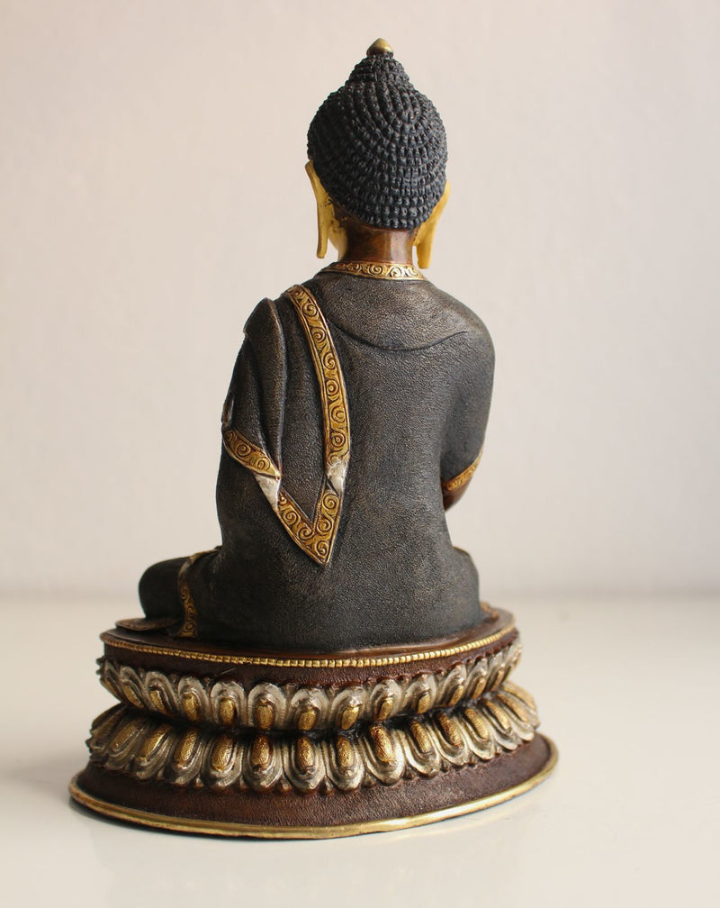 Copper Oxidized Shakyamuni Buddha Statue of 8.6" High, MST364 - nepacrafts