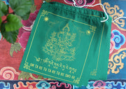 Green Tara Printed Tibetan Prayer Flag, All Green Cotton Prayer Flag - nepacrafts