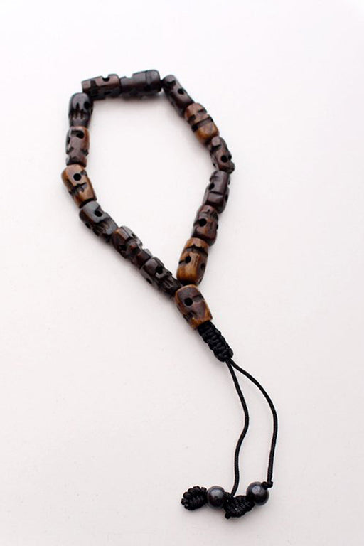 Adjustable Dark Bone Skull Wrist Mala Bracelet - nepacrafts