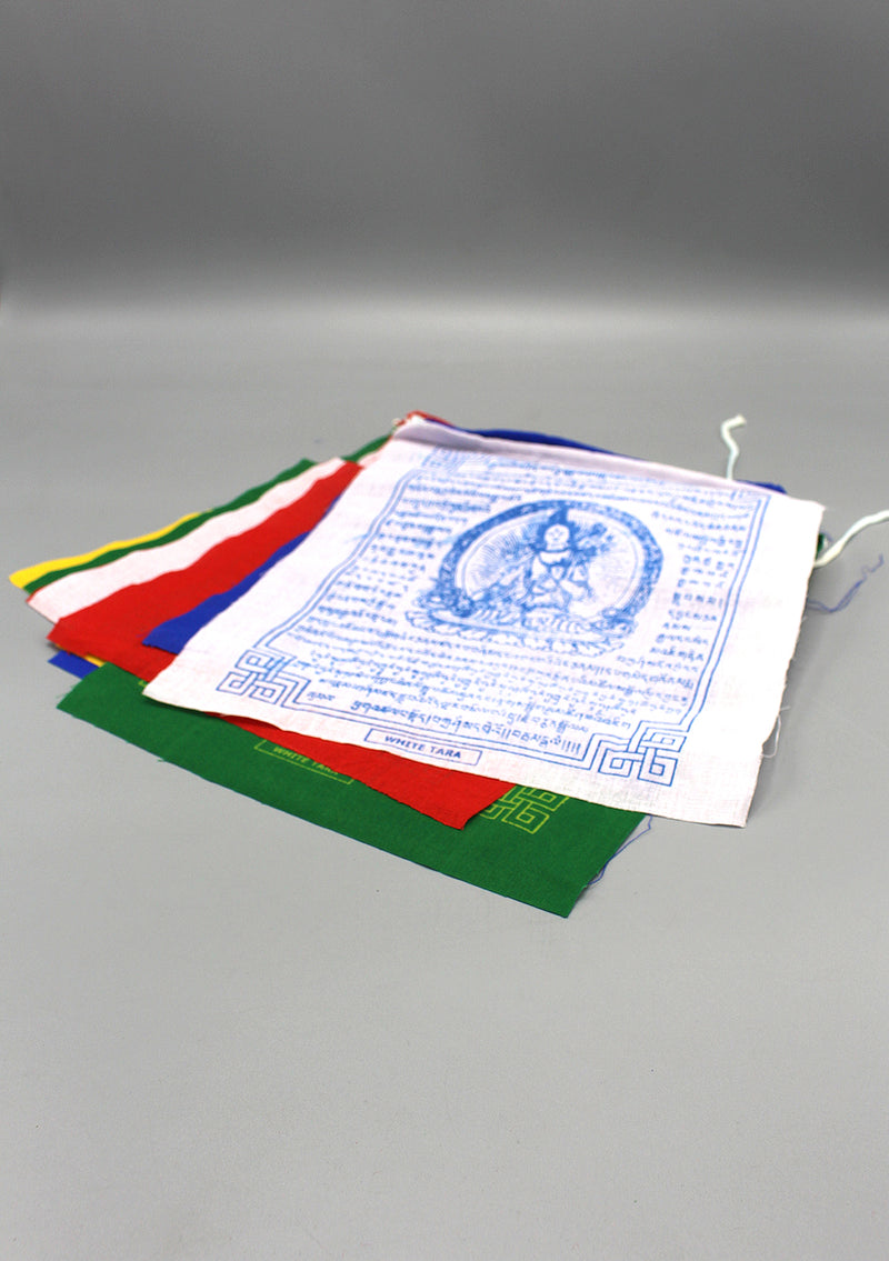 White Tara Tibetan Prayer Flags Set