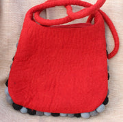 Gray Black Felt Shoulder Bags - nepacrafts