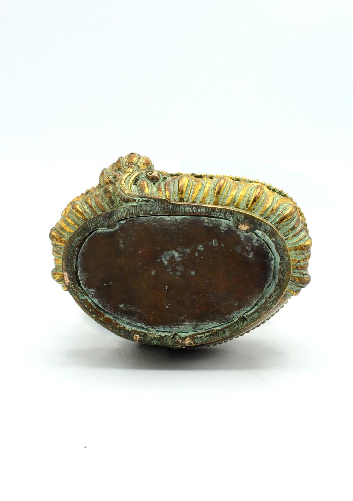 Antique Copper Green Tara Minimalistic Statue 6 Inches