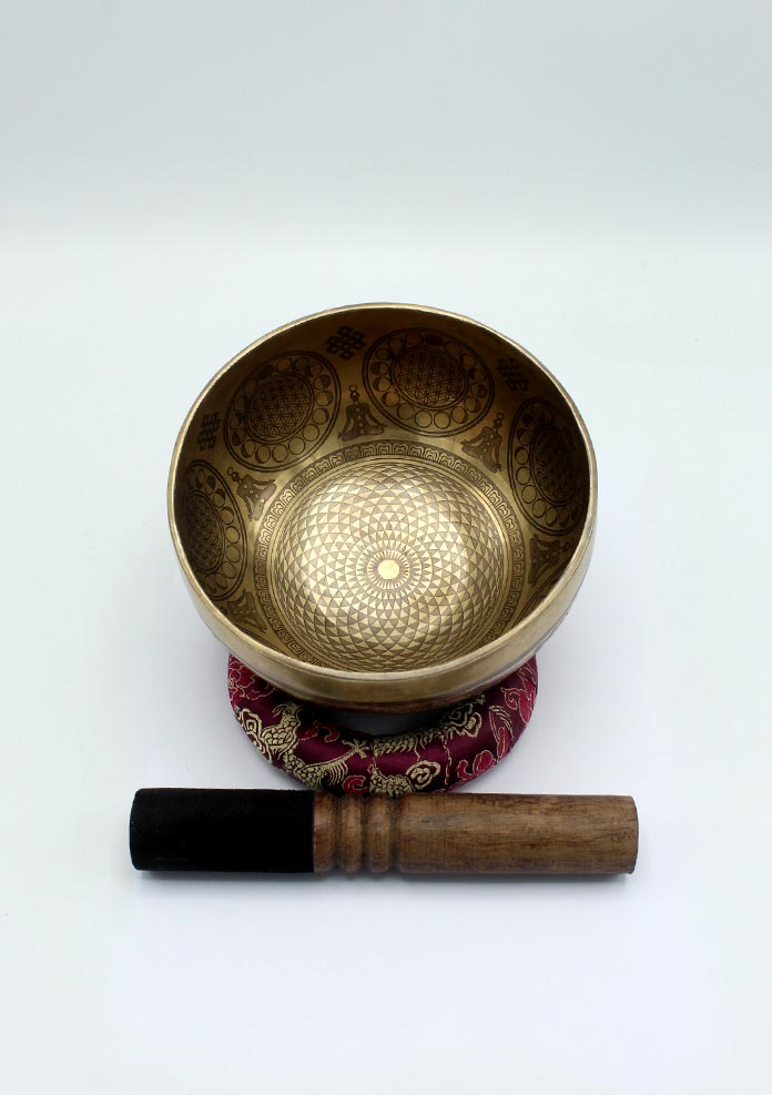 Cosmos Mandala  Fine Arts Etched Singing Bowl- 6 inch