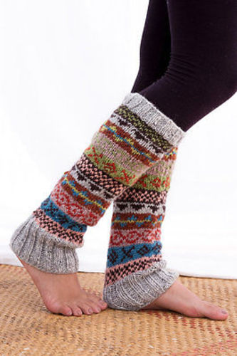 Handknit Grey Wool Leg Warmers