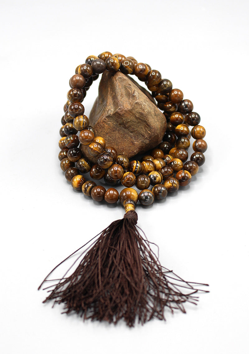 Tigers Eye Prayer Mala 8 mm