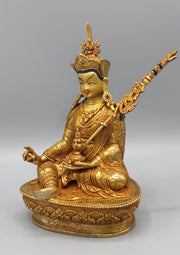 Fully Gold Plated Guru Padmasambhava Statue - nepacrafts