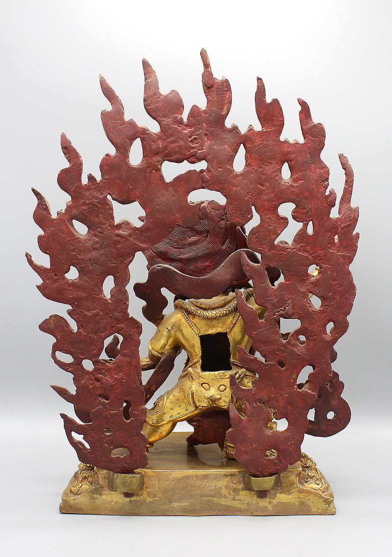 Gold Plated 15" High The Wrathful Deity Vajrapani Statue