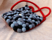 Gray Black Felt Shoulder Bags - nepacrafts