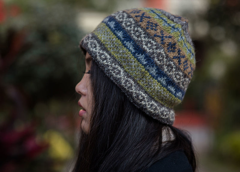 Multicolored Woolen Winter Sherpa Cap - nepacrafts