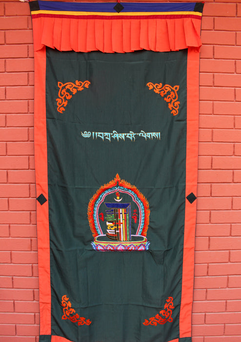 Tibetan Kalchakra Embroidered Door Curtain/Hanging