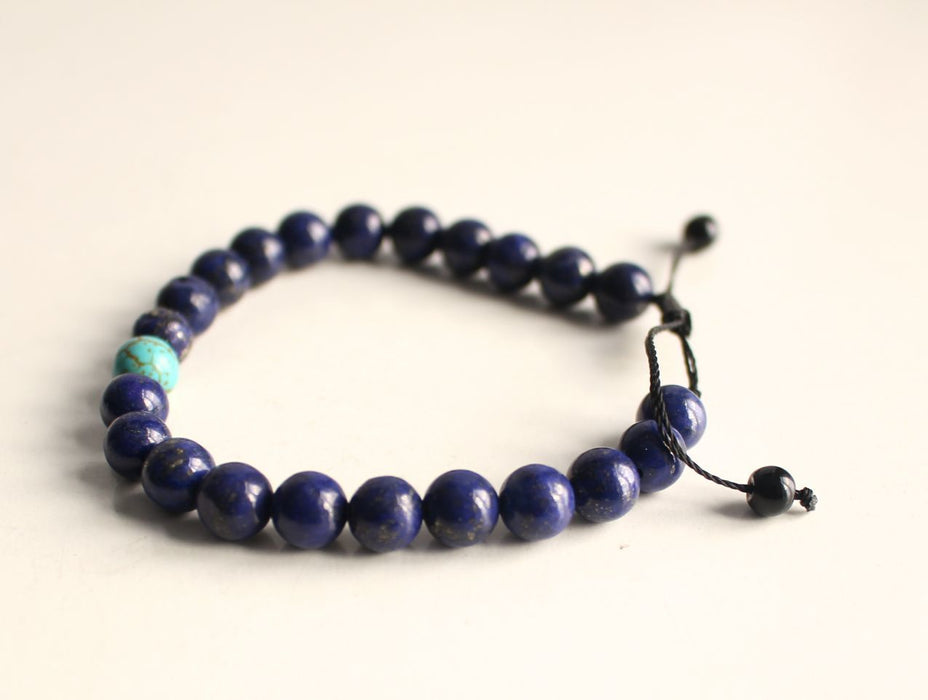 Lapis Lazuli Energy Bracelet with Turquoise Spacer
