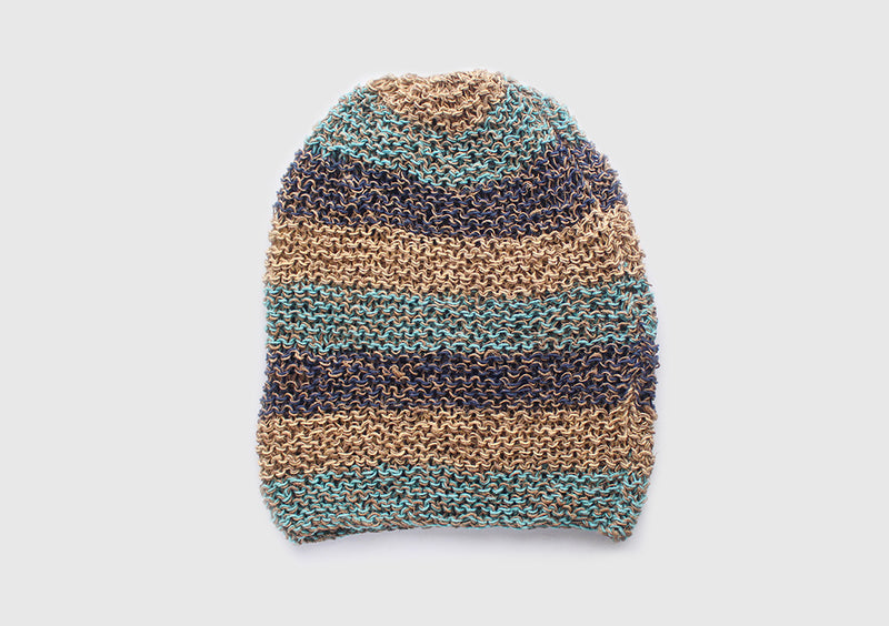 Classic Blue and Gray Mulicolor lining Hemp Cap, Hemp Unisex Beanie - nepacrafts