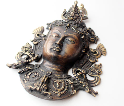 Brass Tara Mask Wall Hanging - nepacrafts