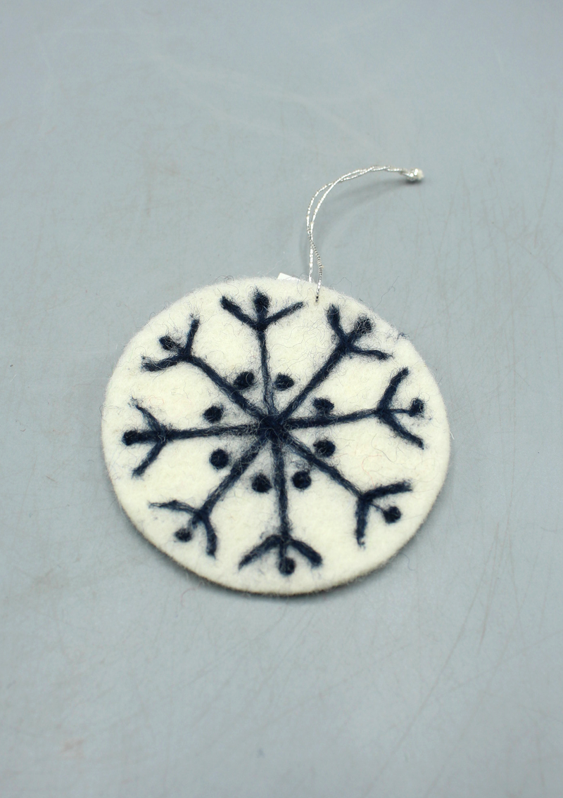 Felt Christmas Snow Flake Hanging Ornament