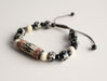 Om Etched Bone Bracelet with Om Mani Stone Charm - nepacrafts
